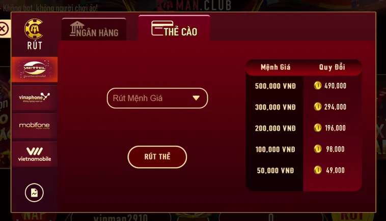 Hướng Dẫn Quy Trình Rút Tiền ManClub Nhanh Chóng Và An Toàn Tuyệt Đối