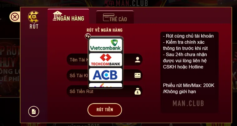 Hướng Dẫn Quy Trình Rút Tiền ManClub Nhanh Chóng Và An Toàn Tuyệt Đối