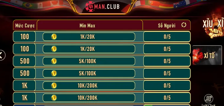 Chinh Phục Đỉnh Cao Game Bài Xì Tố Tại ManClub Cùng Hệ Thống Cược Đẳng Cấp